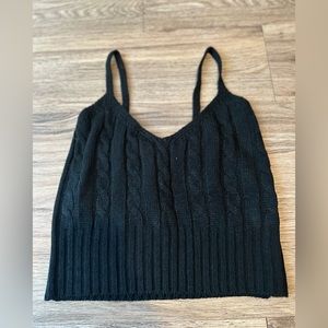 New rib-knit crop top, color black (plain) size XS (US 2 / EU 34)